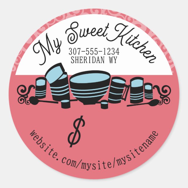 Pegatina Redonda hornillos de cocina de panadería de mezcolanza eti (Anverso)