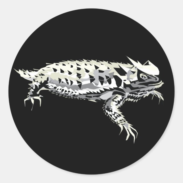 Pegatina Redonda Horny Toad (Anverso)
