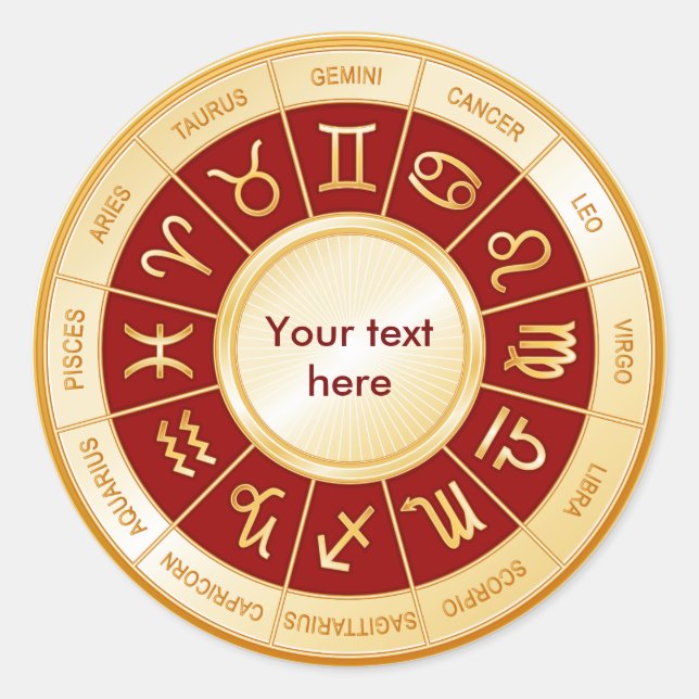 Pegatina Redonda Horoscope Mandala (Anverso)
