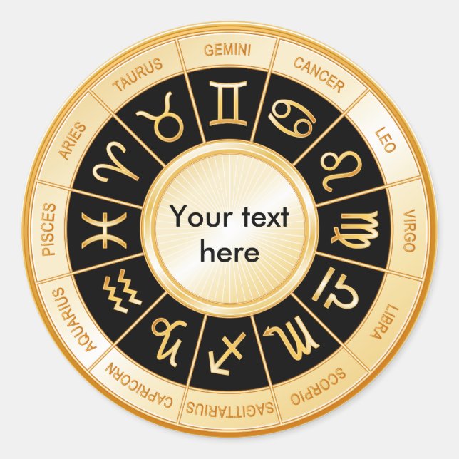 Pegatina Redonda Horoscope Mandala (Anverso)