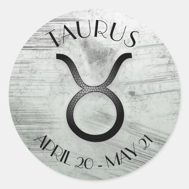 Pegatina Redonda Horoscopio Rótulo Taurus Zodiac Astrología (Anverso)