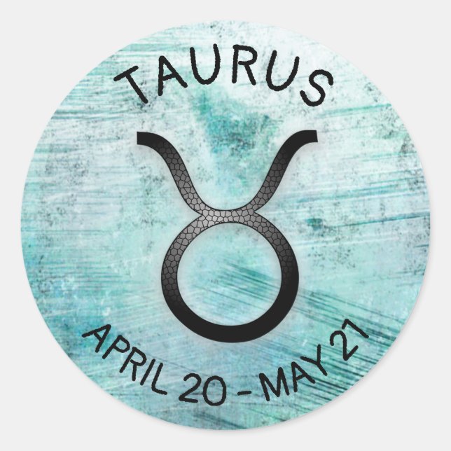 Pegatina Redonda Horoscopio Rótulo Taurus Zodiac Astrología (Anverso)