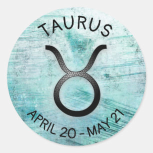 Pegatina Redonda Horoscopio Rótulo Taurus Zodiac Astrología