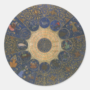 Pegatina Redonda Horóscopo de gobernantes de época, zoológico islám