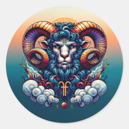 Pegatina Redonda Horóscopo Rótulo Aries | Ran místico