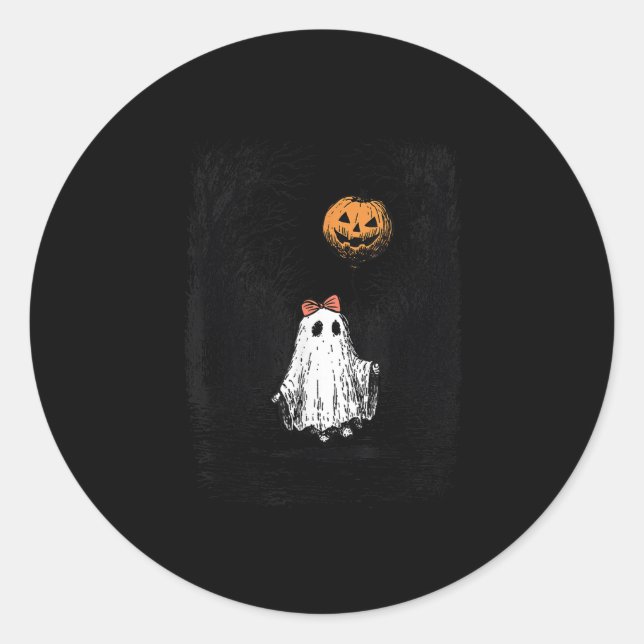 Pegatina Redonda Horror Halloween Ghost Fall Soky Season Wy (Anverso)