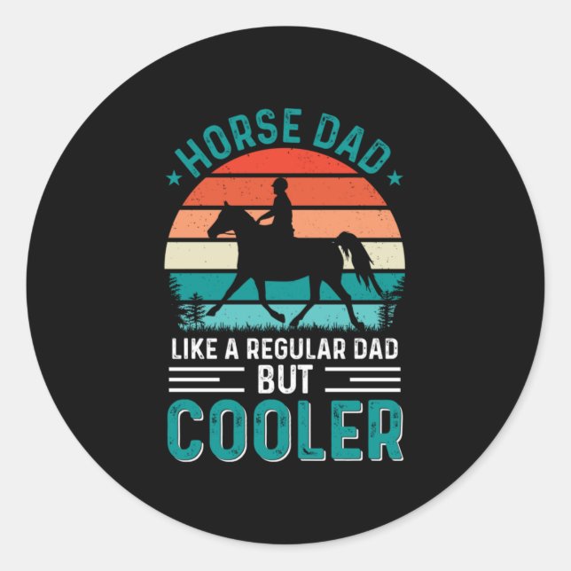 Pegatina Redonda Horse Dad (Anverso)