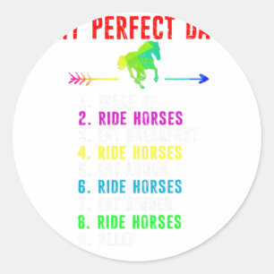 Pegatina Redonda Horse Lover Shirk Horseck Riding Horse Lover Regal