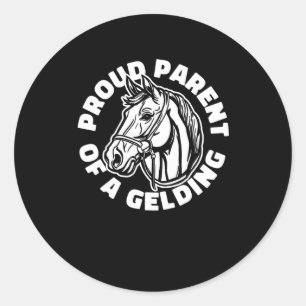 Pegatina Redonda Horse Rider Gelding - Caballo de caballo