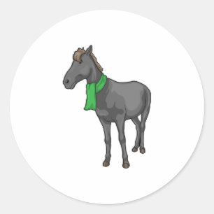 Pegatina Redonda Horse Scarf