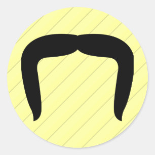 Pegatina Redonda Horseshoe Mustache