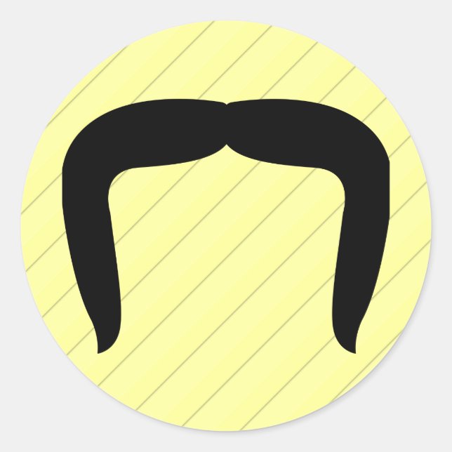Pegatina Redonda Horseshoe Mustache (Anverso)