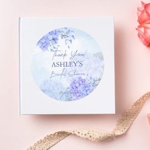 Pegatina Redonda Hortensias azules algo elegante para baby shower d