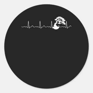 Pegatina Redonda horticulturista botánico bonsai jardening