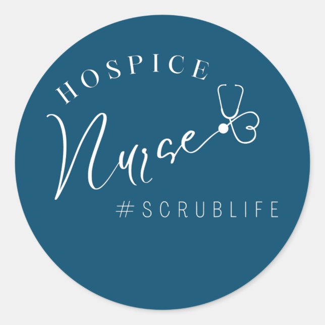 Pegatina Redonda Hospice Nurse Registered Nurse RN Emergency Room (Anverso)