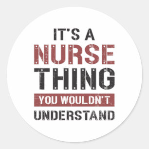 Pegatina Redonda Hospital de enfermería de urgencia de medicina de