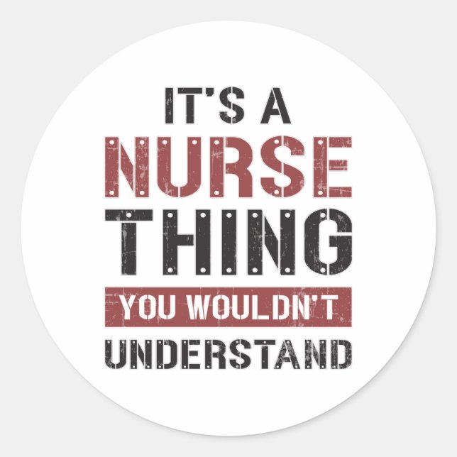 Pegatina Redonda Hospital de enfermería de urgencia de medicina de  (Anverso)