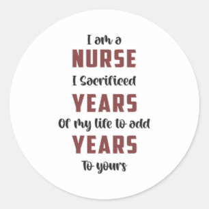 Pegatina Redonda Hospital de Medicina de Emergencia para Enfermeras
