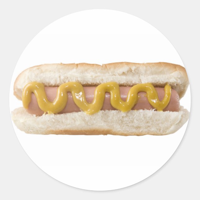 Pegatina Redonda hot dog (Anverso)