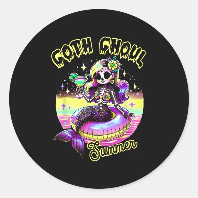 Pegatina Redonda Hot Ghoul Verano Funny Sirmaid Verano vacaciones H (Anverso)