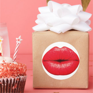 Pegatina Redonda Hot lips kiss stickers