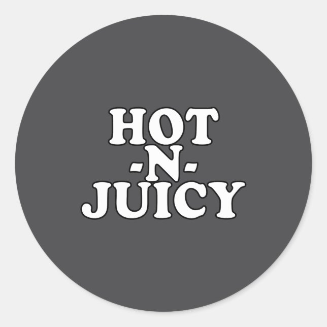 Pegatina Redonda Hot N Juicy  (Anverso)