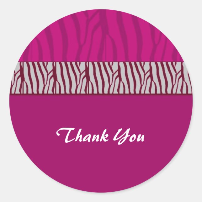 Pegatina Redonda Hot Pink Gracias (Anverso)