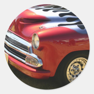Pegatina Redonda Hot Rod