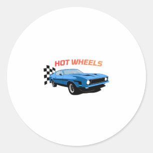 Pegatina Redonda Hot Wheels: velocidad, estilo y potencia