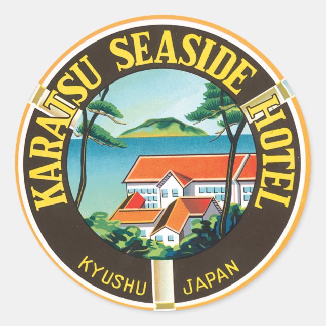 Pegatina Redonda Hotel ad Karatsu Seaside (Anverso)