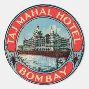 Pegatina Redonda Hotel Bombay del Taj Mahal