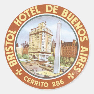 Pegatina Redonda Hotel Bristol de Buenos Aires