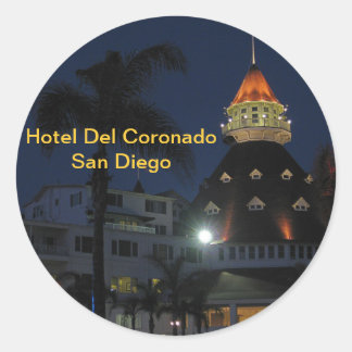 Pegatina Redonda Hotel Del Coronado San Diego California