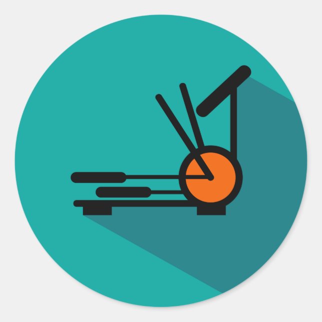 Pegatina Redonda Hotel Elliptical Machine Fitness Room Icon Pegatin (Anverso)