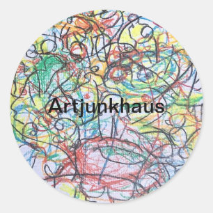 Pegatina Redonda Hotel Ghost Resumen Jeff Hankamer Artjunkhaus Art