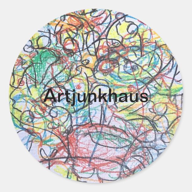 Pegatina Redonda Hotel Ghost Resumen Jeff Hankamer Artjunkhaus Art (Anverso)