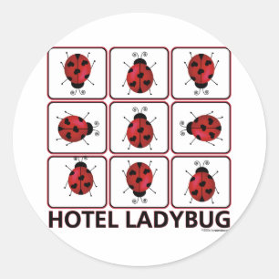 Pegatina Redonda Hotel Ladybug