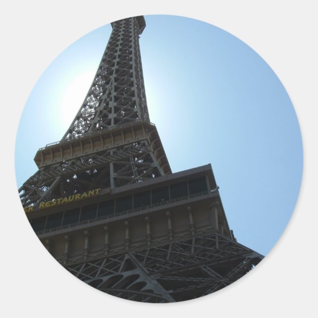 Pegatina Redonda Hotel Las Vegas Paris (Anverso)