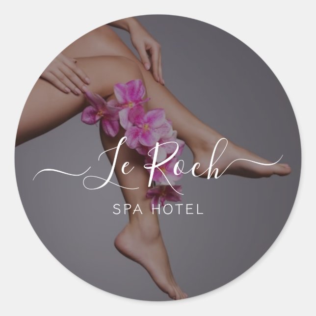 Pegatina Redonda Hotel Spa (Anverso)