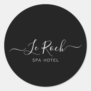 Pegatina Redonda Hotel Spa Black