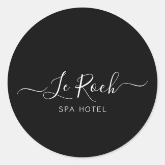 Pegatina Redonda Hotel Spa Black