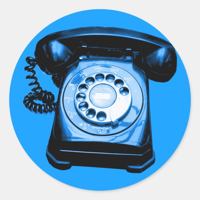 Pegatina Redonda Hotline Blue (Anverso)