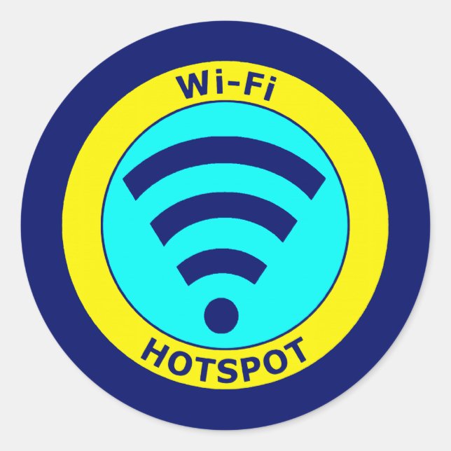 Pegatina Redonda Hotspot Wi-Fi (Anverso)