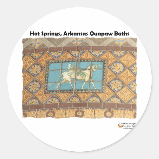 Pegatina Redonda HotSprings, AR Quapaw Dome Tiles II Regalos (Anverso)