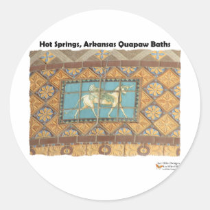 Pegatina Redonda HotSprings, AR Quapaw Dome Tiles II Regalos Ropa