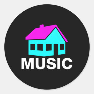 Pegatina Redonda House Music Edm Rave