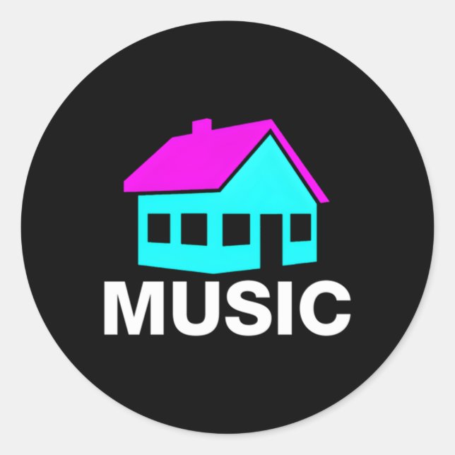 Pegatina Redonda House Music Edm Rave (Anverso)