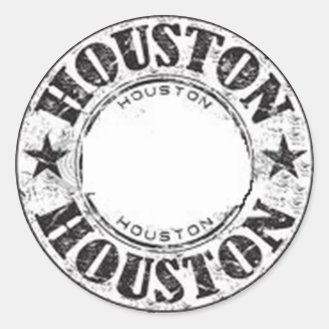Pegatina Redonda Houston (Anverso)