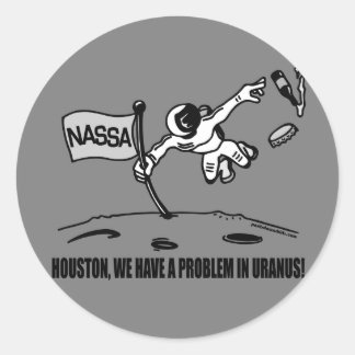PEGATINA REDONDA HOUSTON TENEMOS UN PROBLEMA
