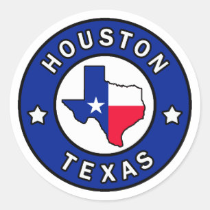 Pegatina Redonda Houston Texas